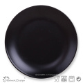 Матовая черная круглая керамическая обеденная тарелка